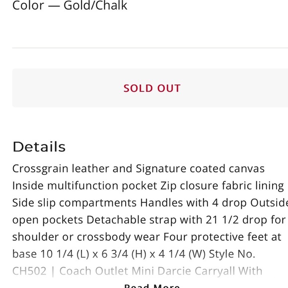 Coach Mini Darcy Carry All Bag With Wristlet Gold Chalk Color. Set! - Picture 11 of 11